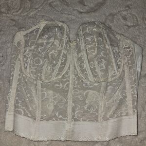 Goddess Cream Lace Bustier 36FF